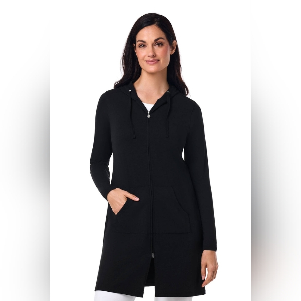 Coolibar Long Zip Up Hoodie Black